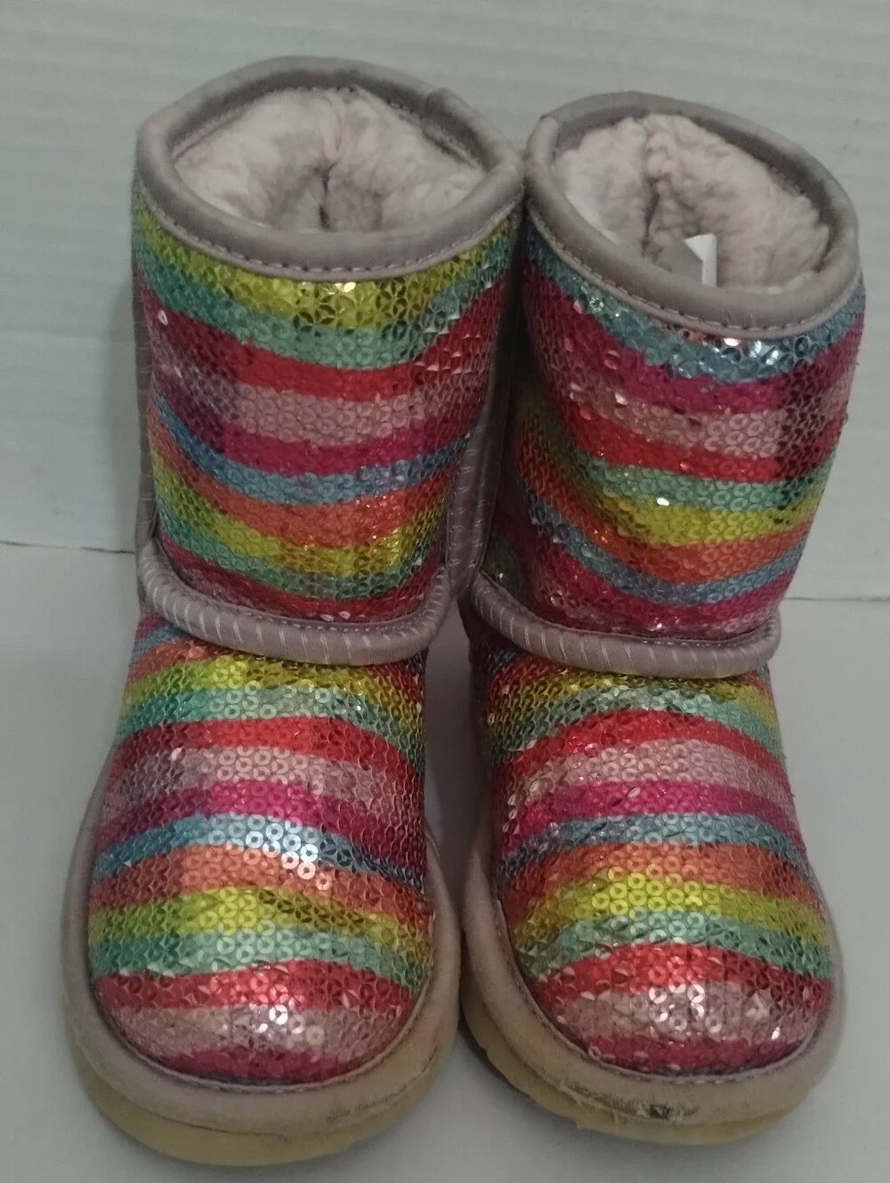 UGG Girl's Mural Rainbow Sequin Ankle Boots